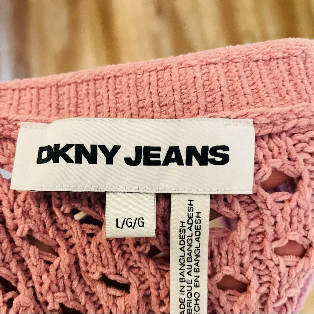 DKNY Jeans Loose Knit Short Sleeve Top - Picture 8 of 9